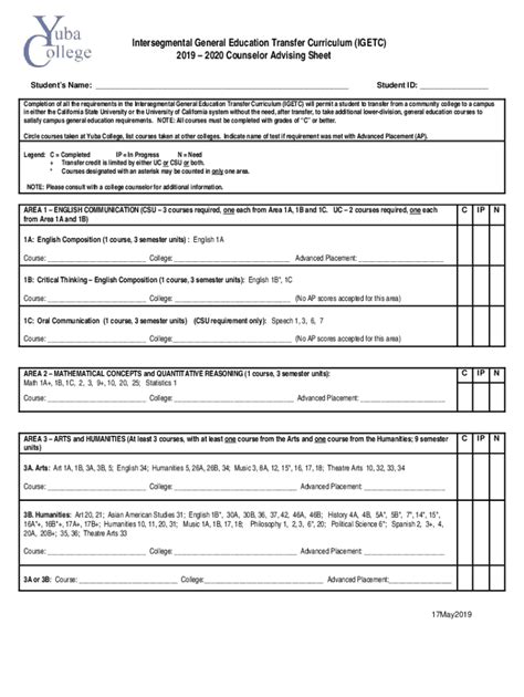 Fillable Online Yc Yccd Application For IGETC Certification Fax Email