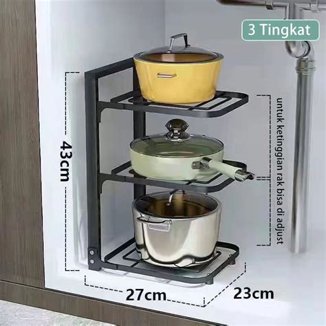 Jual Rak Panci Wastafel Dapur Rak Pot Kabinet Atas Multi Fungsi Stainless Steel Shopee Indonesia