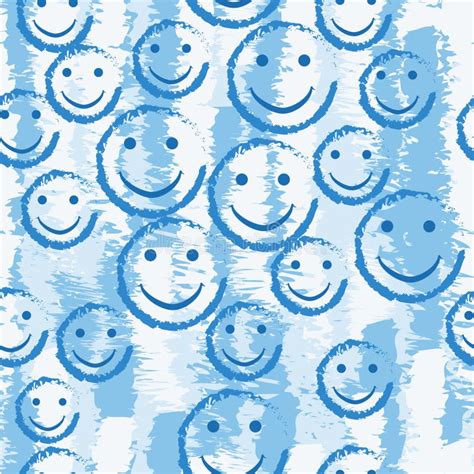 Smile Face Seamless Pattern Background Stock Vector Illustration Of