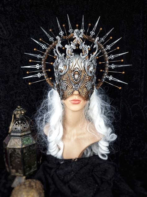 Made To Order Set Victorian Love Halo And Blind Mask Cathedral Mask Cosplay Larp Halo