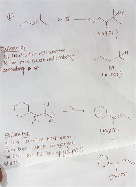 Solved B2 A Draw The Major Product S For The Following Reactions