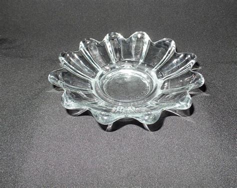 Vintage Clear Glass Flower Dish Unique Items Products Vintage Shops