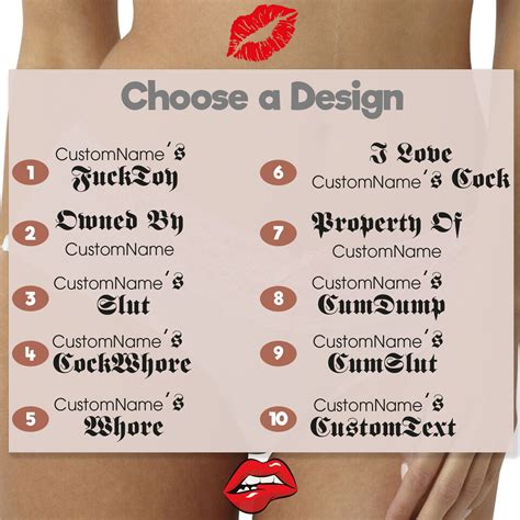 X Personalised Adult Temporary Tattoos Tramp Stamps Owned Etsy