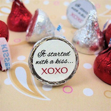 It Started With A Kiss Wedding Hershey Kisses Stickers Labels Favors