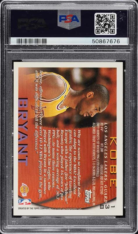 Topps Kobe Bryant Rc Psa Gem Mint Mj Collection