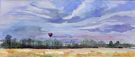 Hot Air Balloon Over Hadley Ma Painting By Kristine Cobb