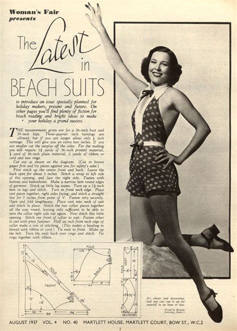 Vintage Chic Beach Suit Pattern 1937 Vintage Sewing Patterns