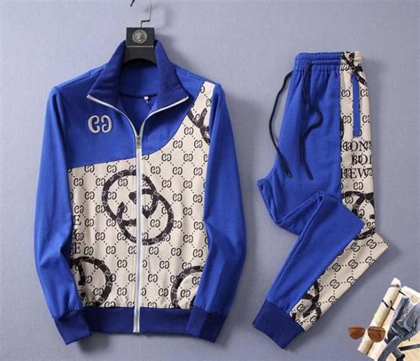 New Gucci Gg Monogram Mens Luxury Tracksuits S Blue Tracksuit