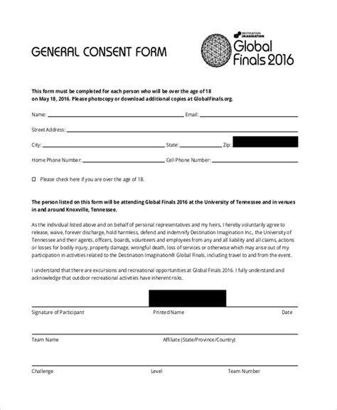 Free 27 Sample Consent Forms In Pdf Ms Word Excel