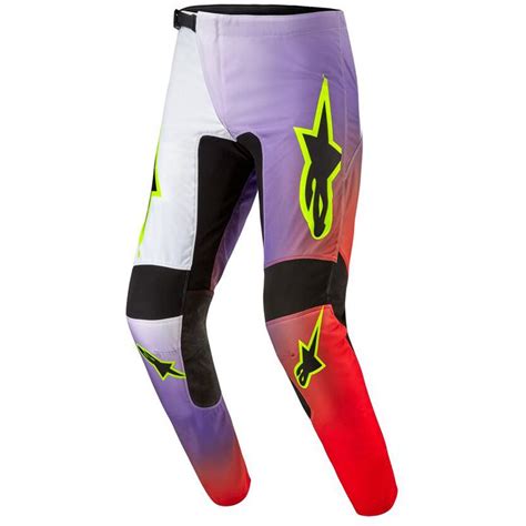 Pantalon Cross FLUID LUCENT PANTS ALPINESTARS Blanc Rouge Neon Jaune