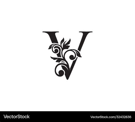 Vintage Letter V Logo Classic Design Royalty Free Vector