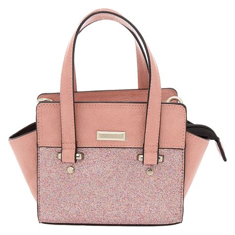 Glitter Mini Satchel Crossbody Bag Pink Claire S Us