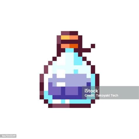 Pixel Art Potion Retro 8bit Style Halloween Decor Mana Elixir Illustration Ideal For Sticker