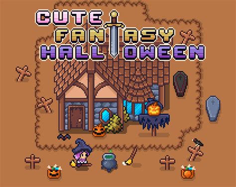 Cute Fantasy Halloween 16x16 Top Down Pixel Art Asset Pack By Kenmi