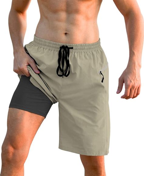 Cozople Mens Swim Trunks With Compression Liner 2 In 1 Board Shorts 9