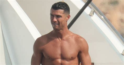 Cristiano Ronaldo Shows Off Ripped Physique While Going Shirtless On