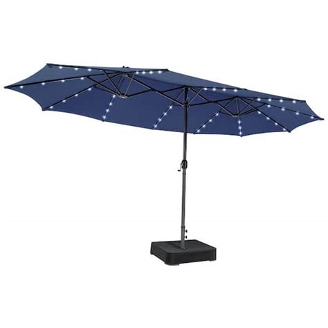 Sunrinx Ft Double Sided Market Patio Umbrella With Led Lights In