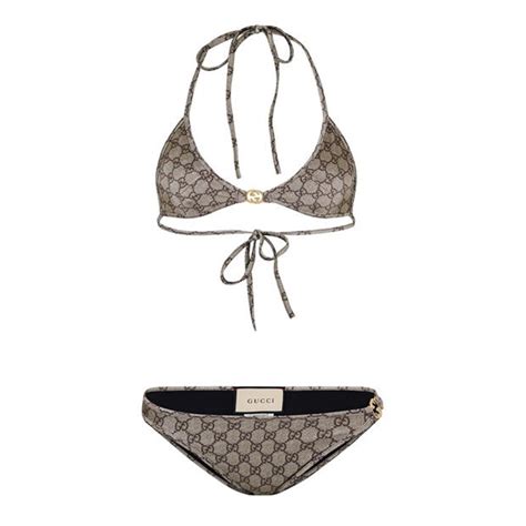 GUCCI Monogram Gg Triangle Bikini Women Beige 9742 Flannels