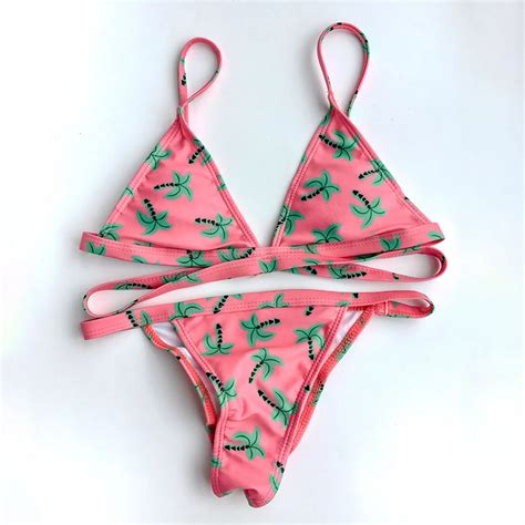מוצר AWEMIEE 2017 New Sexy Bikinis Set Pink Swim Women s Swimsuits Biquinis Swimming Sex