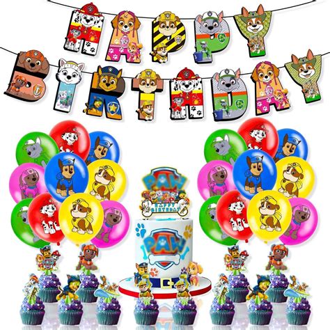 Buy 34 PCS Birthday Party Decorations for Paw Patrol, Decorations Birthday Party Supplies for ...