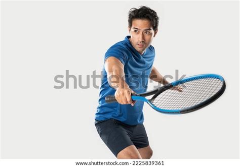 Male Tennis Player Playing Tennis Striving Stock Photo 2225839361 ...