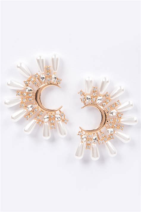 Ame3339 Gold Rhinestone Earring Earrings