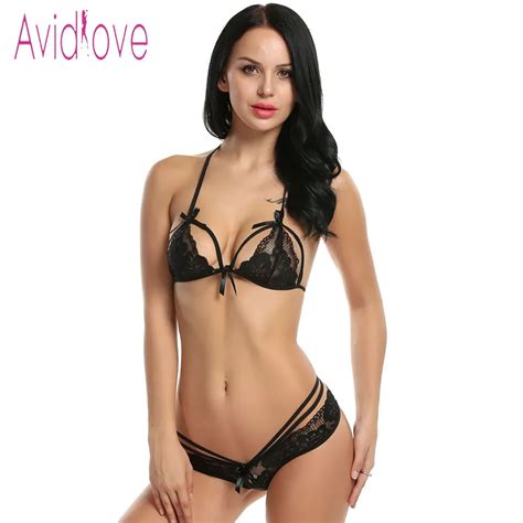 Avidlove Sexy Lingerie Set Women Sexy Two Pieces Hollow Floral Lace Bra