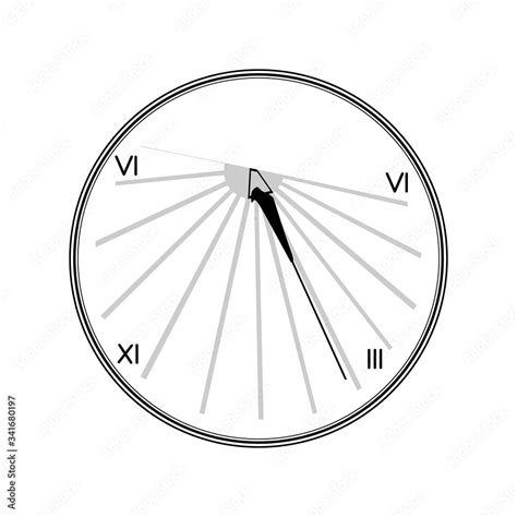 Sundial Icon Sun Clock Outline Of Antique Sundial Hand Drawn Stock Vector Illustration