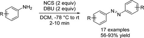 用 N 氯代琥珀 酰亚胺 和18 二氮杂双环 540 十一碳 7 烯（dbu）合成偶氮苯the Journal Of Organic