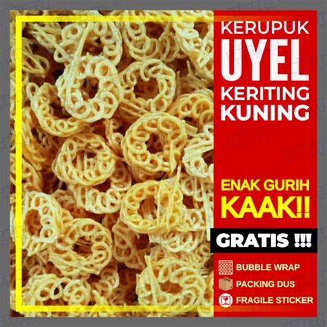 Jual Kerupuk Keriting Kecil Mentah Krupuk Mawar Kuning Rasa Bawang Enak