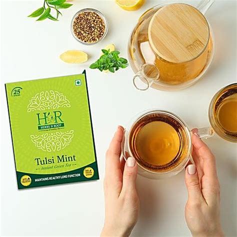 Buy Herbs N Root Tulsi Mint Instant Green Tea Mint Flavour Boost