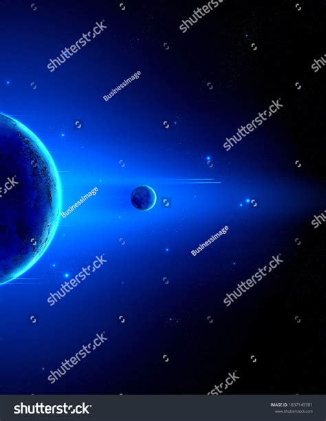 Space Background Fictional Planets Night Sky Stock Illustration