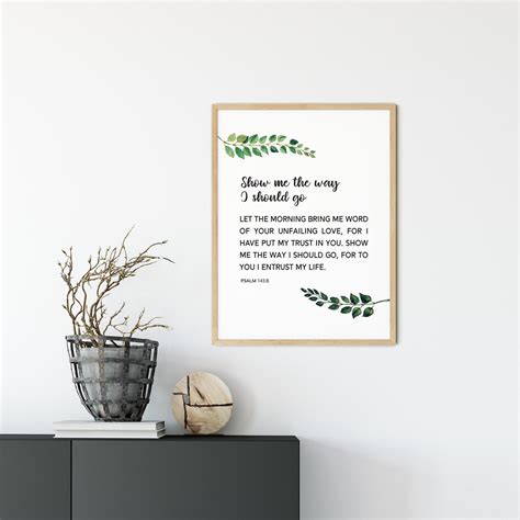 Psalms Show Me The Way Bible Verse Wall Art Printable Christian