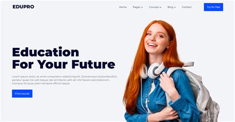 Edupro Plantilla Html5 Para Cursos De Educación