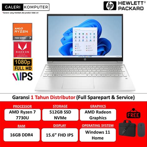 Jual Laptop Gaming Hp Pavilion Amd Ryzen U Gb Gb Fhd Ips