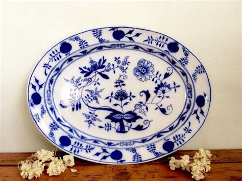 Vintage Large Platter Blue Onion Pattern Blue Danube German Etsy