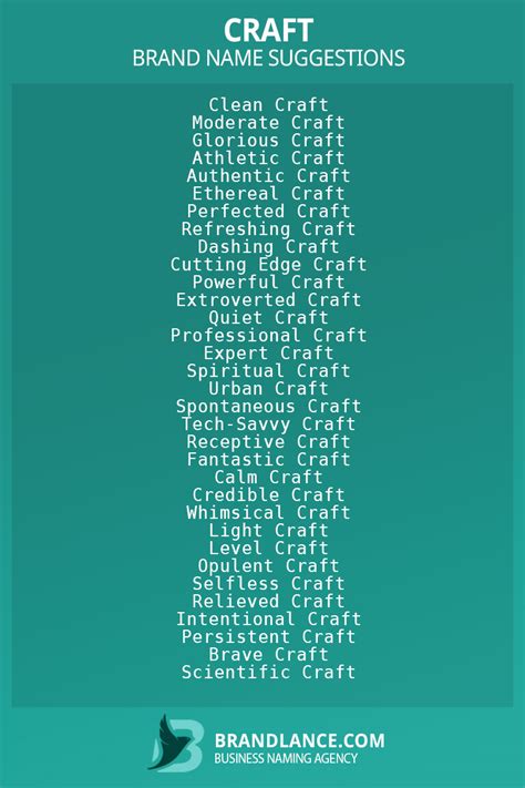 Craft Store Company Name Ideas List Generator