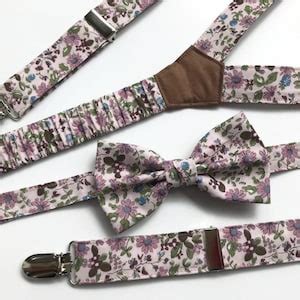 Floral Bow Tie Suspenders Floral Suspenders Bow Tie Unisex - Etsy