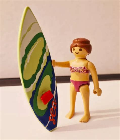 PLAYMOBIL PERSONNAGE SPORTIF Surfeuse Avec Planche Surf Sport Jeux