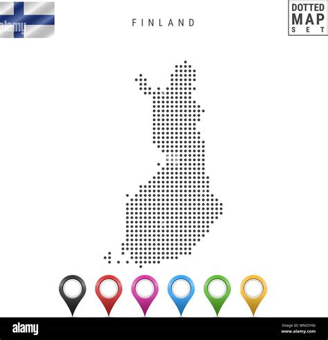 Mapa De Puntos De Finlandia Simple Silueta De Finlandia La Bandera