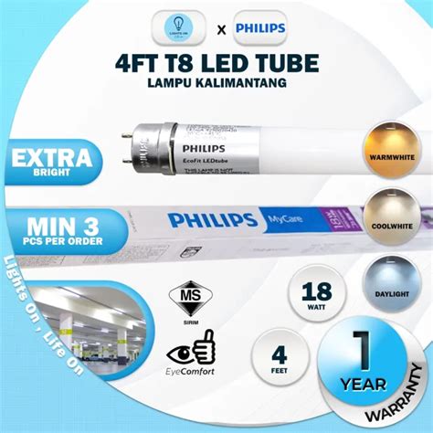 Philips Ft W Ecofit T Glass Led Tube Lampu Panjang Lampu Led Lampu