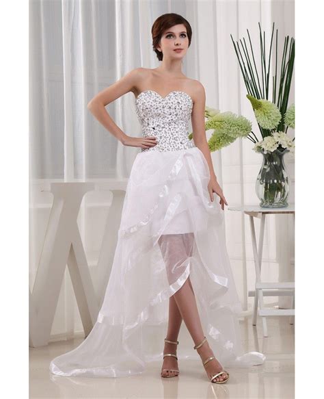 A Line Sweetheart Asymmetrical Tulle Prom Dress With Beading Op3275