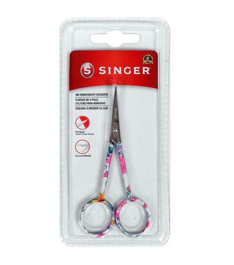 Singer Forged 4 Embroidery Scissors With Curved Tip Floral Printed