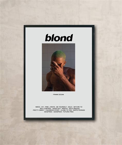 Frank Ocean Poster Frank Ocean Blond Poster Blond Album Etsy Uk