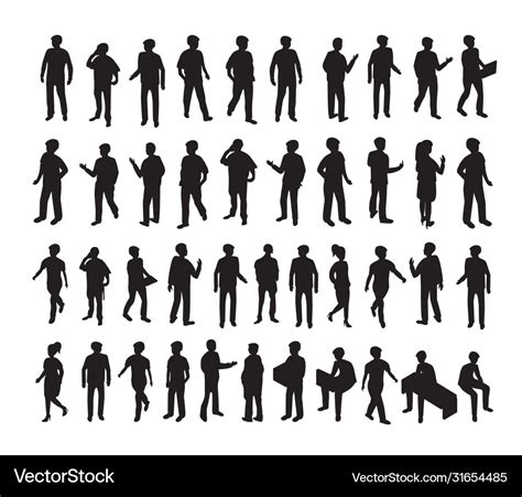 Isometric D Set Silhouettes Of Royalty Free Vector Image