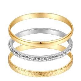 K Gold Modern Two Tone Bangle Set Brandalley