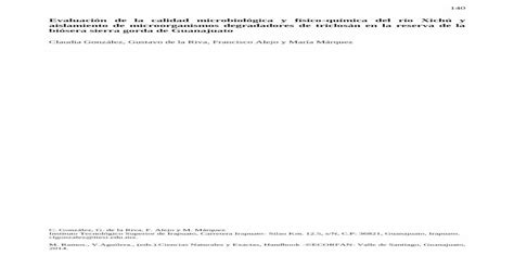 Evaluaci N De La Calidad Microbiol Gica Y F Sico Qu Mica Naturales