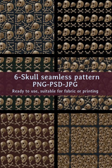 Skull seamless pattern suitable for fabric printing