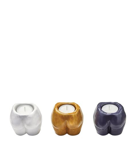 Anissa Kermiche Multi Rock Bottom Candle Holders Set Of 3 Harrods UK