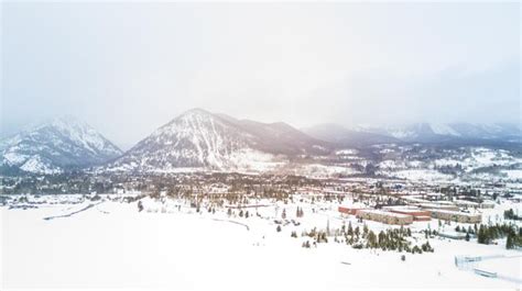 Premium Photo | Aerial view of mountains and dillon reservoir in the ...